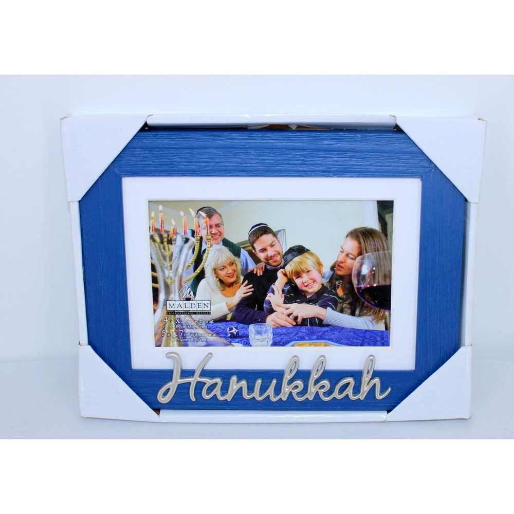 Hanukkah Picture Frame Blue Tabletop Holiday Photo Decor Malden